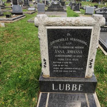 LUBBE Anna Johanna nee STRYDOM 1891-1955