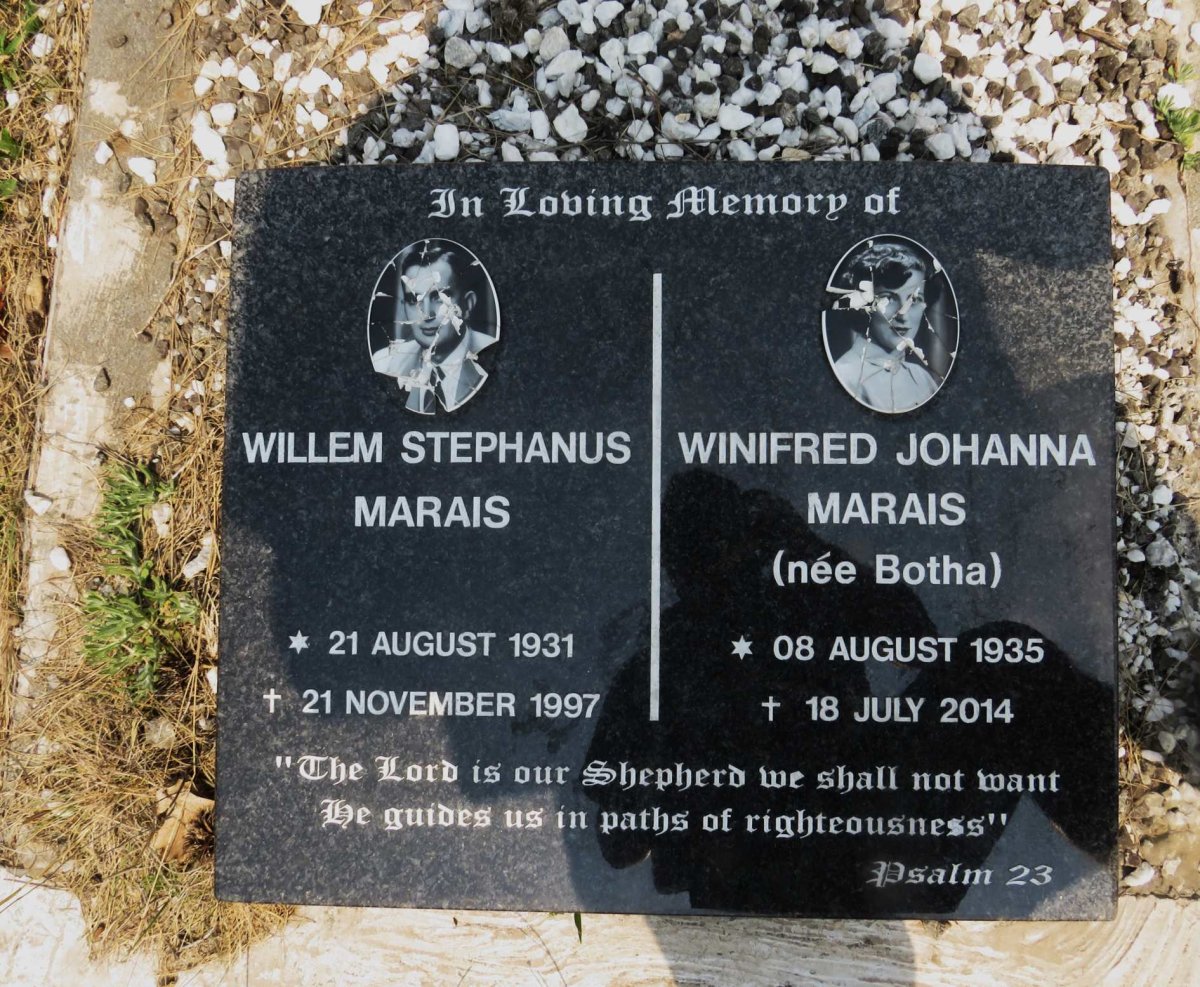 MARAIS Willem Stephanus 1931-1997 &amp; Winifred Johanna BOTHA 1935-2014
