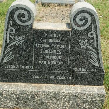 NIEKERK Johannes Lodewicus, van 1879-1954