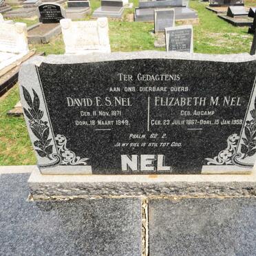 NEL David E.S. 1871-1949 &amp; Elizabeth M. AUCAMP 1867-1959