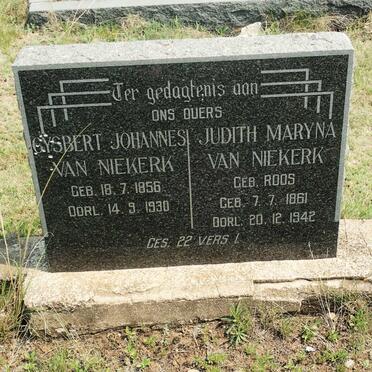 NIEKERK Gysbert Johannes, van 1856-1930 &amp; Judith Maryna ROOS 1861-1942