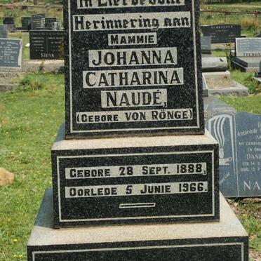 NAUDE Johanna Catharina nee VON RONGE 1888-1966
