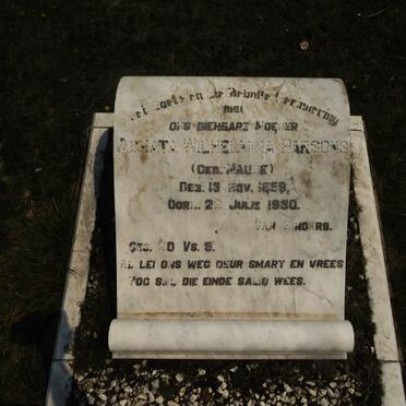 PARSONS Aghata Wilhelmina nee NAUDE 1859-1930