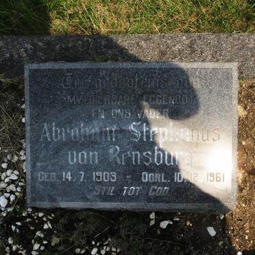 RENSBURG Abraham Stephanus, van 1903-1961
