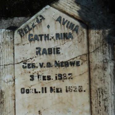 RABIE Helena Lavina Catharina nee V.D. MERWE 1882-1938
