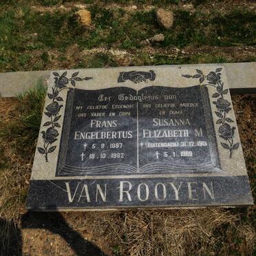 ROOYEN Frans Engelbertus, van 1897-1982 &amp; Susanna Elizabeth M. BUITENDACH 1901-1989