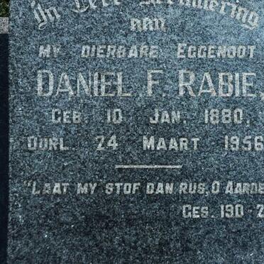 RABIE Daniel F. 1880-1956