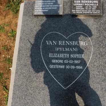 RENSBURG Elizabeth Sophie, van nee PYLMAN 1957-1994