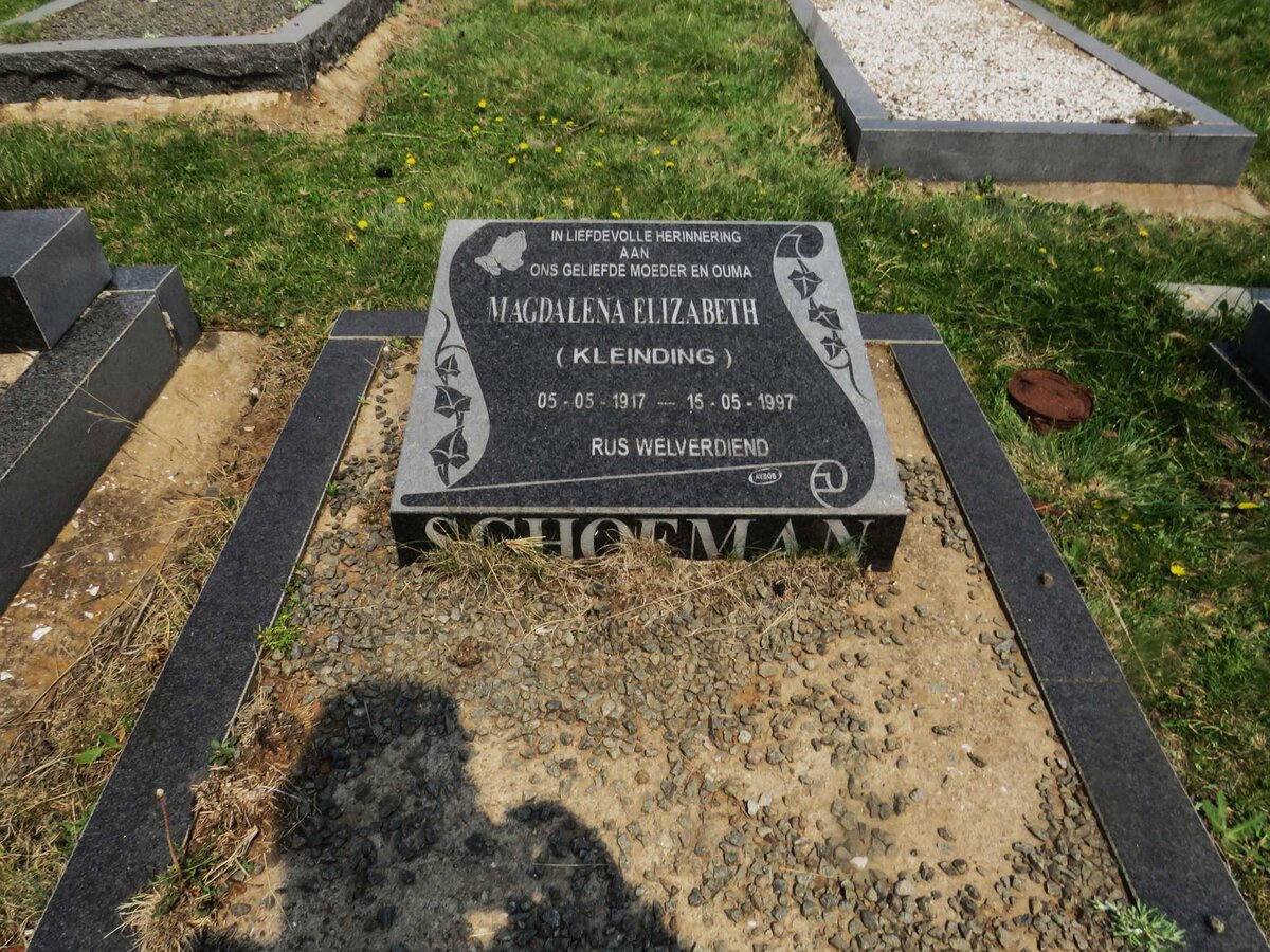 SCHOEMAN Magdalena Elizabeth 1917-1997