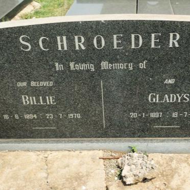 SCHROEDER Billie 1894-1970 &amp; Gladys 1897-1989