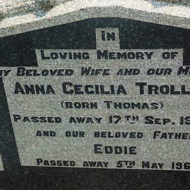 TROLLIP Eddie -1964 &amp; Anna Cecilia THOMAS -1940