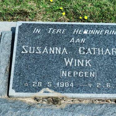 WINK Susanna Catharina nee NEPGEN 1904-1975