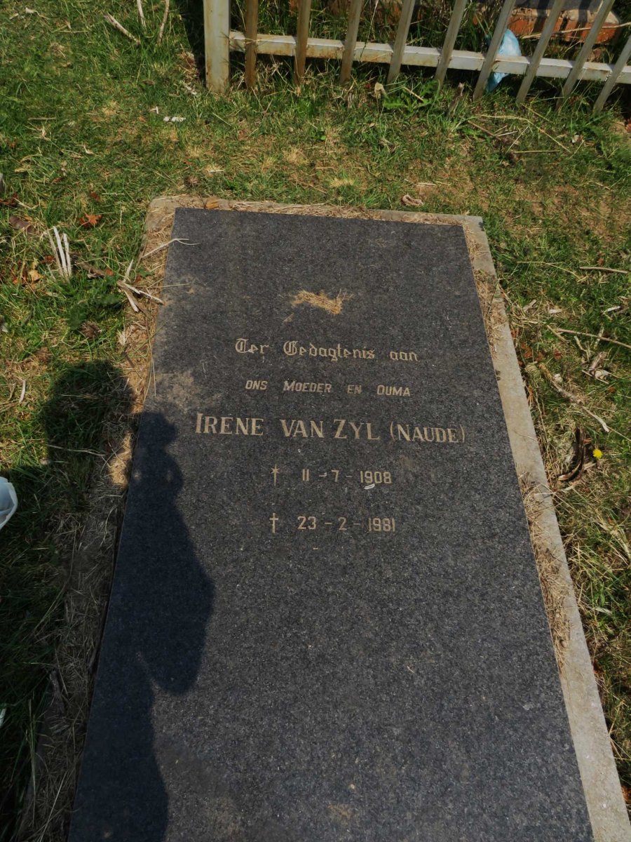 ZYL Irene, van nee NAUDE 1908-1981