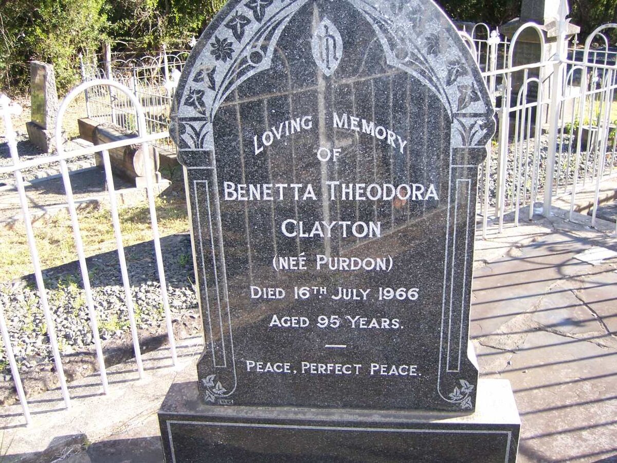 CLAYTON Benetta Theodora nee PURDON -1966