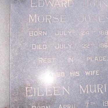 JONES Edward John Morse 1889-1969 &amp; Eileen Muriel 1900-1976 