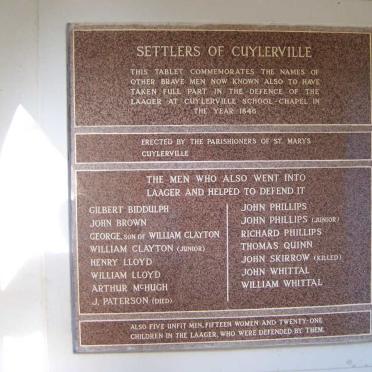 2. Memorial - names - see note