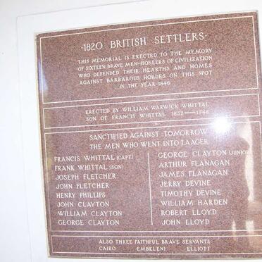 1. Memorial to the 1820 settlers of Cuylerville who defended the village in 1846