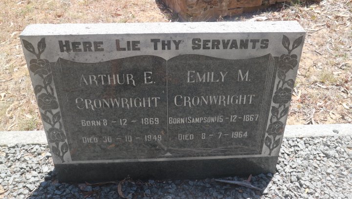 CRONWRIGHT Arthur E. 1869-1949 & Emily M. SAMPSON 1867-1964