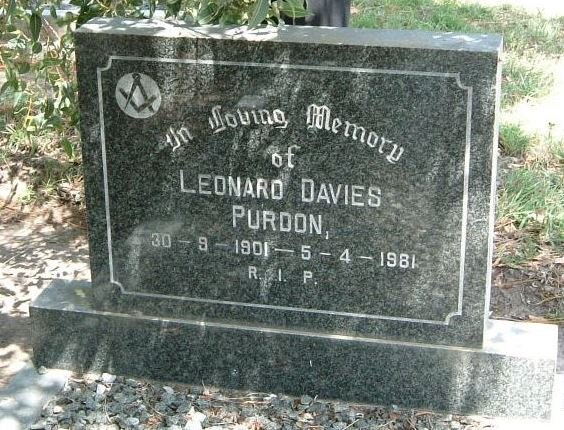 PURDON Leonard Davies 1901-1981
