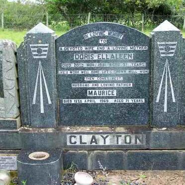 CLAYTON Maurice 1898-1969 &amp; Doris Ellaleen 1894-1951 :: BROLI Aldyth Maureen nee CLAYTON -1968