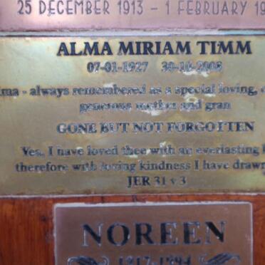 TIMM Alma Miriam 1927-2008