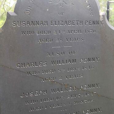PENNY Susannah Elizabeth -1870 :: PENNY Charles William -1846 :: PENNY Joseph Walker -1847 :: PENNY Charles Peacock -1863