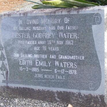 WATERS Lester Godfrey -1962 &amp; Edith Emily 1885-1978