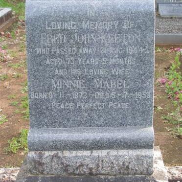 KEETON Fred John -1944 &amp; Minnie Mabel 1873-1959