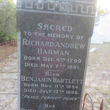 HARMAN Richard Andrew 1799-1891 :: BARTLETT Benjamin 1834-1898 &amp; Elizabeth 1841-1924