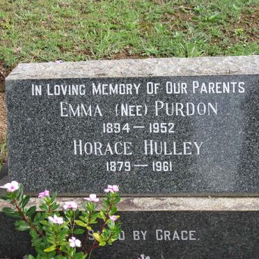HULLEY Horace 1879-1961 &amp; Emma PURDON 1894-1952