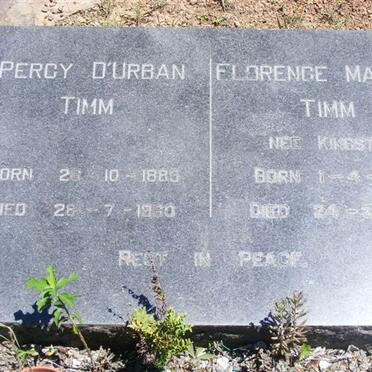 TIMM Percy D'Urban 1885-1960 &amp; Florence Matilda KINGSTON 1890-1970