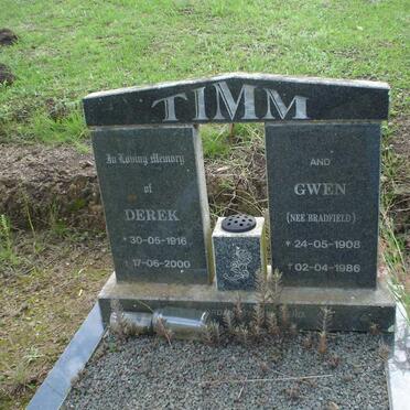 TIMM Derek 1916-2000 &amp; Gwen BRADFIELD 1908-1986