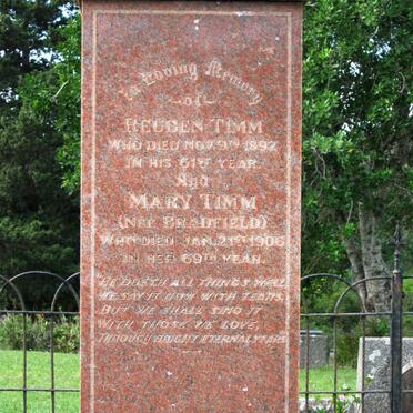 TIMM Reuben -1892 &amp; Mary BRADFIELD -1906