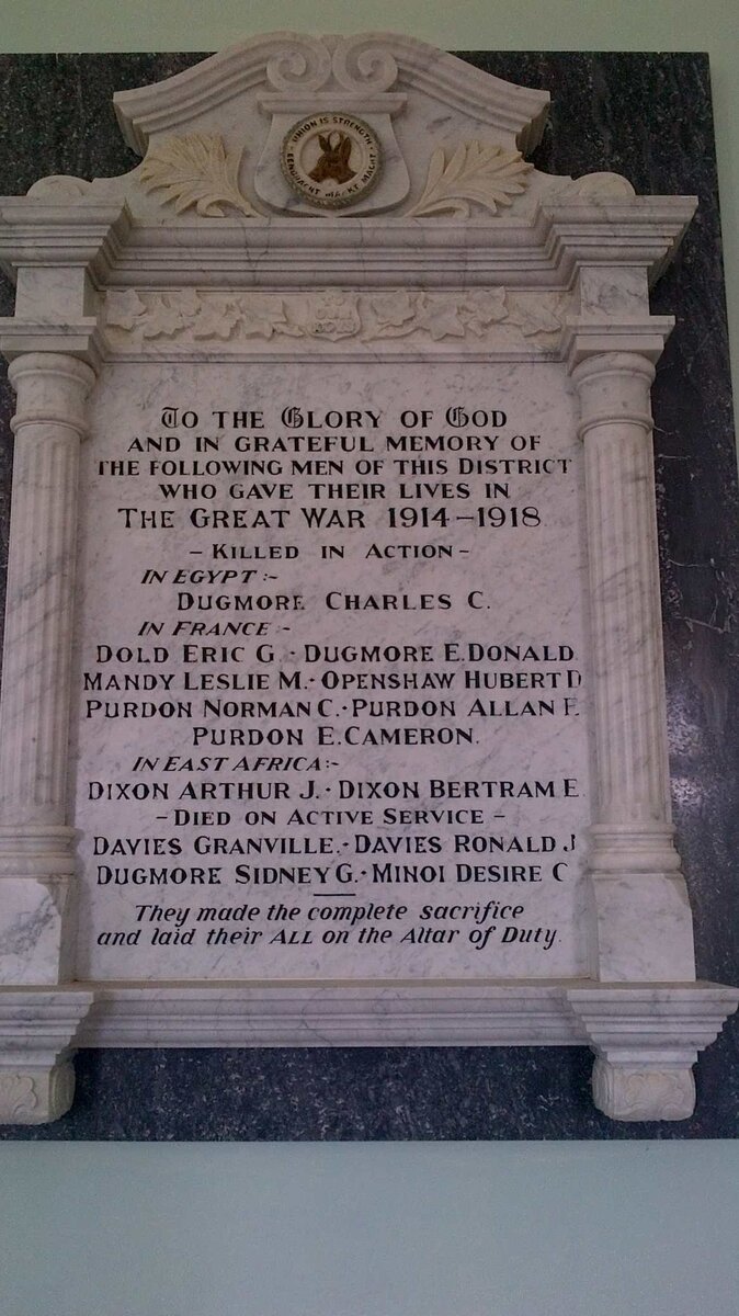 2. Roll of Honour: WWI - Great War 1914-1918