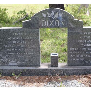 DIXON Bertram 1920-1994 & Yvonne 1926-1989