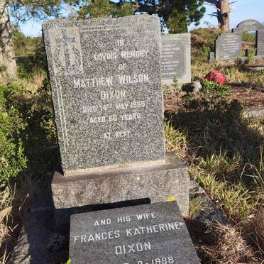 DIXON Matthew Wilson -1955 & Frances Katherine -1988