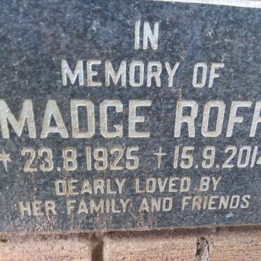 ROFF Madge 1925-2014