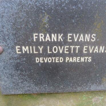 EVANS Frank &amp; Emily Lovett