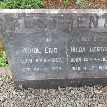 ESTMENT Athol Eric 1897-1970 &amp; Hilda Gertrude 1892-1972