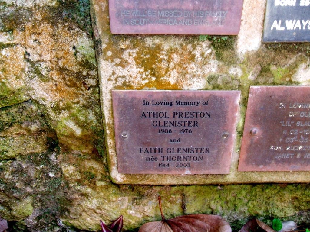 GLENISTER Athol Preston 1908-1976 &amp; Faith THORNTON 1914-2003