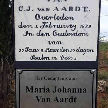 AARDT C.J., van -1829 &amp; Maria Johanna VAN DER VYVER 1804-1874
