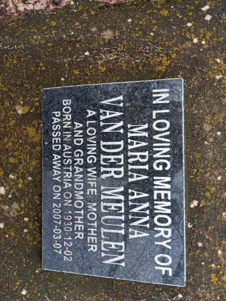 MEULEN Maria Anna, van der 1930-2007