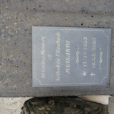 MSAKAKYA Nothobile Elizabeth 1933-2007