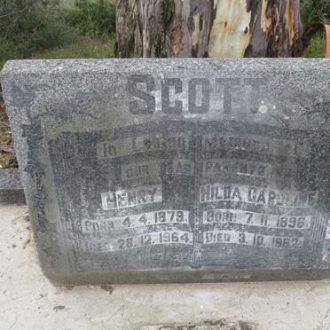 SCOTT Henry 1879-1964 &amp; Hilda Caroline 1896-1962