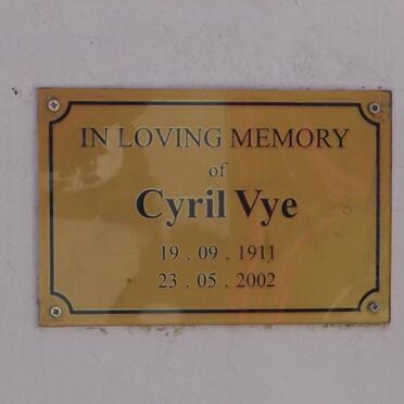 VYE Cyril 1911-2002