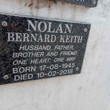 NOLAN Bernard Keith 1945-2018