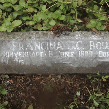 BOUWER Francina J.C. nee DUVENHAGE 1866-1958