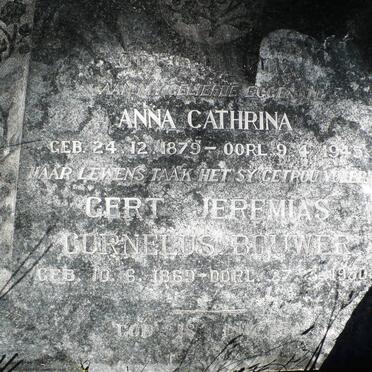 BOUWER Gert Jeremias Cornelus 1869-1950 &amp; Anna Cathrina 1879-1945