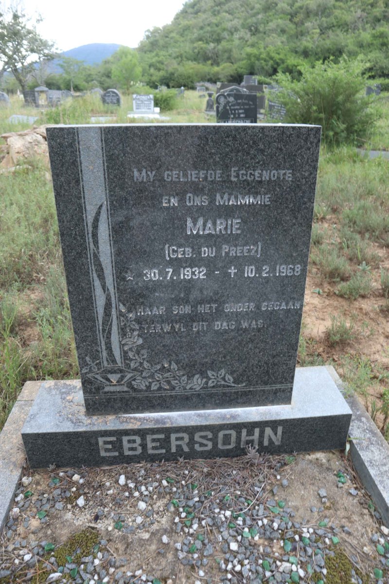 EBERSOHN Marie nee DU PREEZ 1932-1968