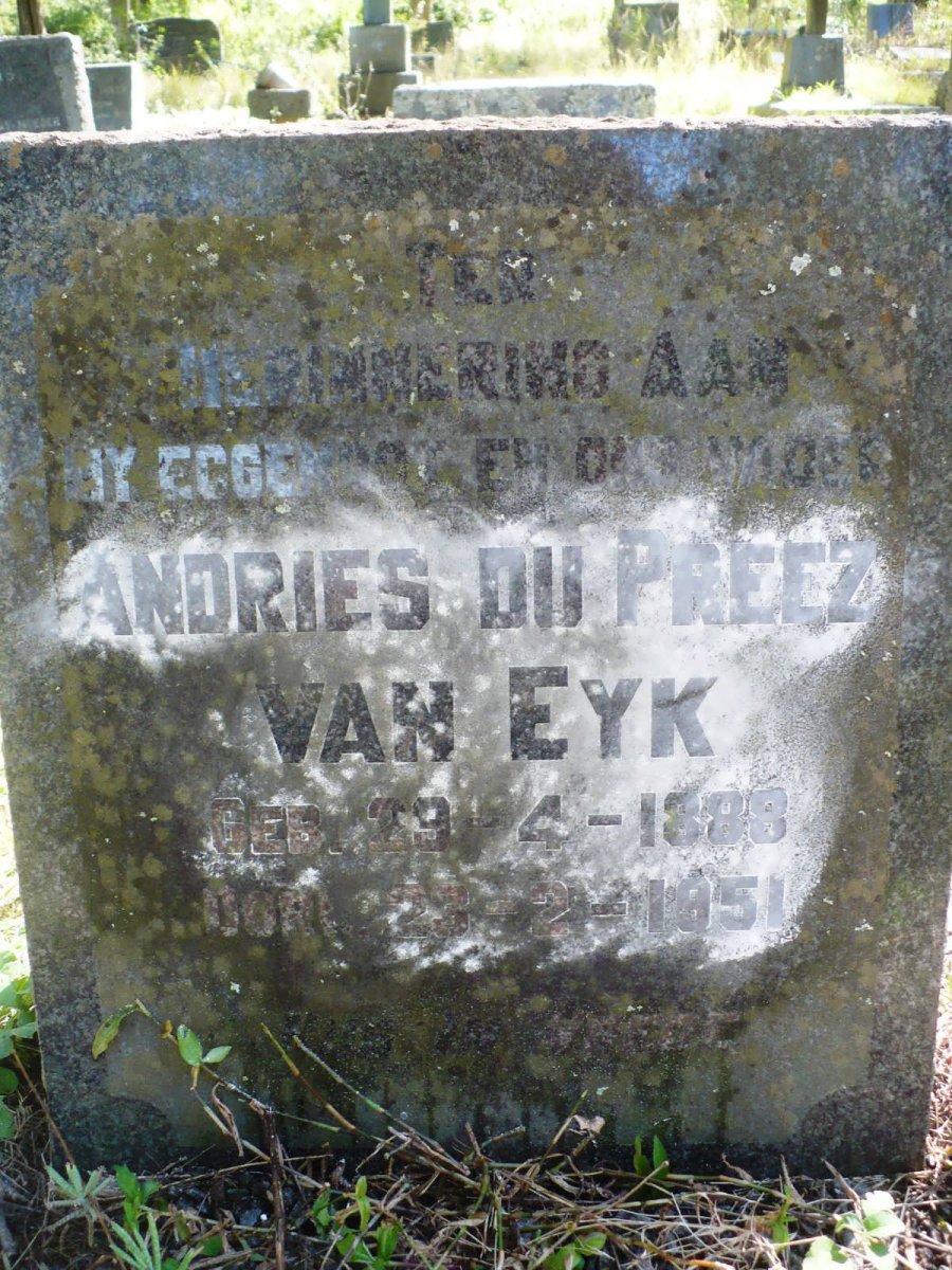 EYK Andries Du Preez, van 1888-1951